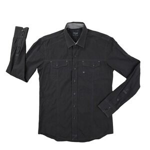7 Diamonds Button Up Shirt Men's Small Dark Grey Western Cowboy